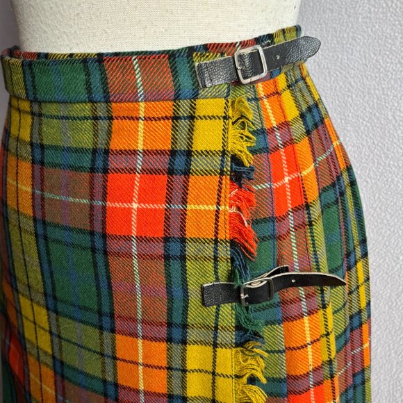 Scottish Tartan Plaid Pleated Wool Skirt - Picture 2 of 10